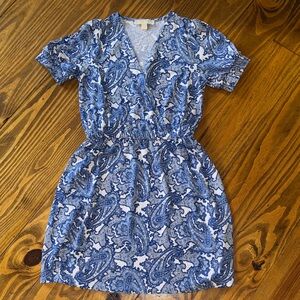 MICHAEL Michael Kors Blue and White Paisley Mini Dress